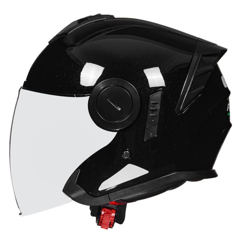 Halbschalenhelm Deutsche Motorrad Halbhelme DOTECE Zugelassen Retro Jethelm Scooter-Helm Offenem Helm Chopper Helm Mit Sonnenblende Motorradhelm Für Damen Und Herren 18,XL:61-62CM von HaiBing