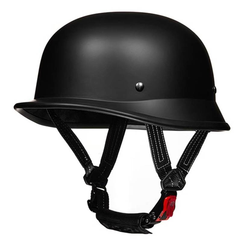 Halbschalenhelm Motorradhelm DOTECE-Zulassung Brain-Cap Halbschale Jet-Helm Roller-Helm Scooter-Helm Mit Schnellverschluss Für Cruiser Biker Moped Retro Motorrad Halbhelm 1,XL:61-62CM von HaiBing