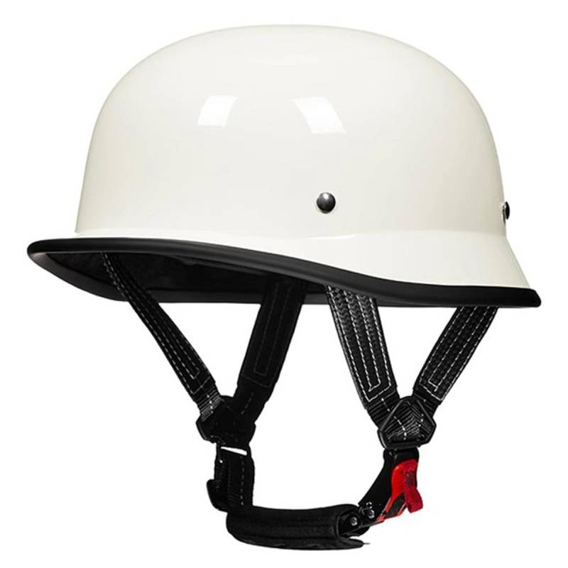 Halbschalenhelm Motorradhelm DOTECE-Zulassung Brain-Cap Halbschale Jet-Helm Roller-Helm Scooter-Helm Mit Schnellverschluss Für Cruiser Biker Moped Retro Motorrad Halbhelm 5,L:59-60CM von HaiBing
