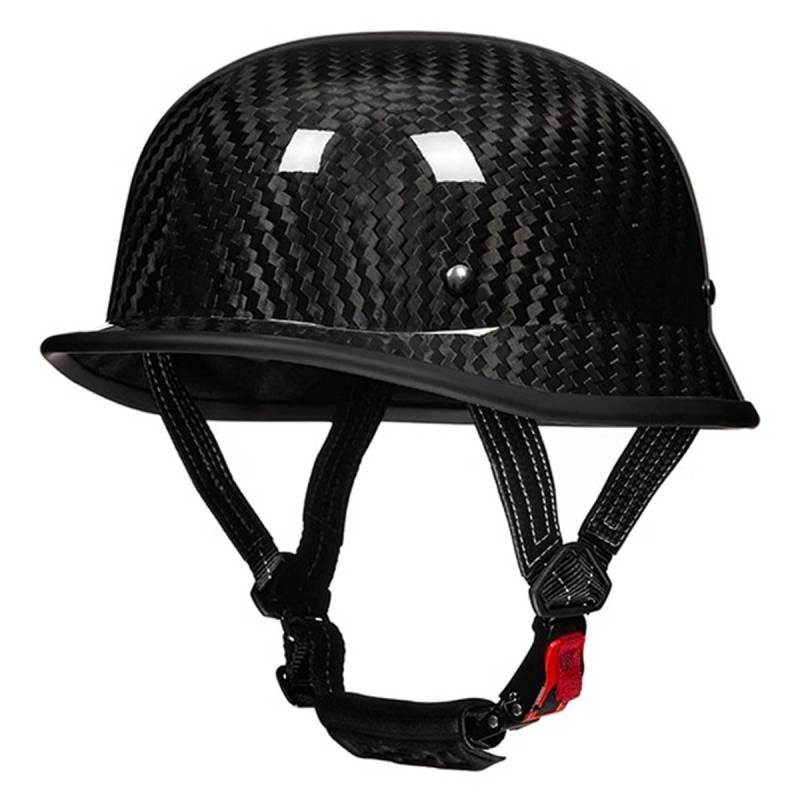 Halbschalenhelm Motorradhelm DOTECE-Zulassung Brain-Cap Halbschale Jet-Helm Roller-Helm Scooter-Helm Mit Schnellverschluss Für Cruiser Biker Moped Retro Motorrad Halbhelm 6,M:57-58CM von HaiBing