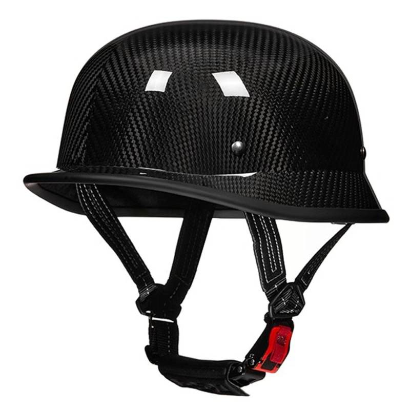 Halbschalenhelm Motorradhelm DOTECE-Zulassung Brain-Cap Halbschale Jet-Helm Roller-Helm Scooter-Helm Mit Schnellverschluss Für Cruiser Biker Moped Retro Motorrad Halbhelm 7,L:59-60CM von HaiBing