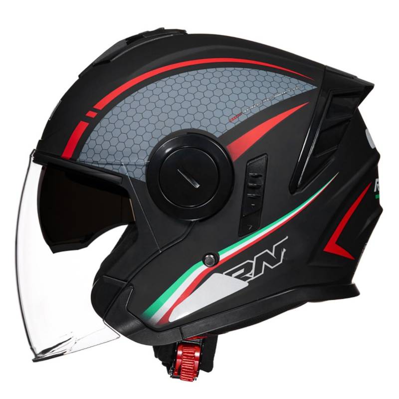 Halbschalenhelm Motorradhelm Mit DOTECE Zugelassen Brain-Cap Halbschale Jet-Helm Roller-Helm Scooter-Helm Mit Built-In Visier Offenem Helm Retro Motorrad Halbhelm 1,XXL:63-64CM von HaiBing