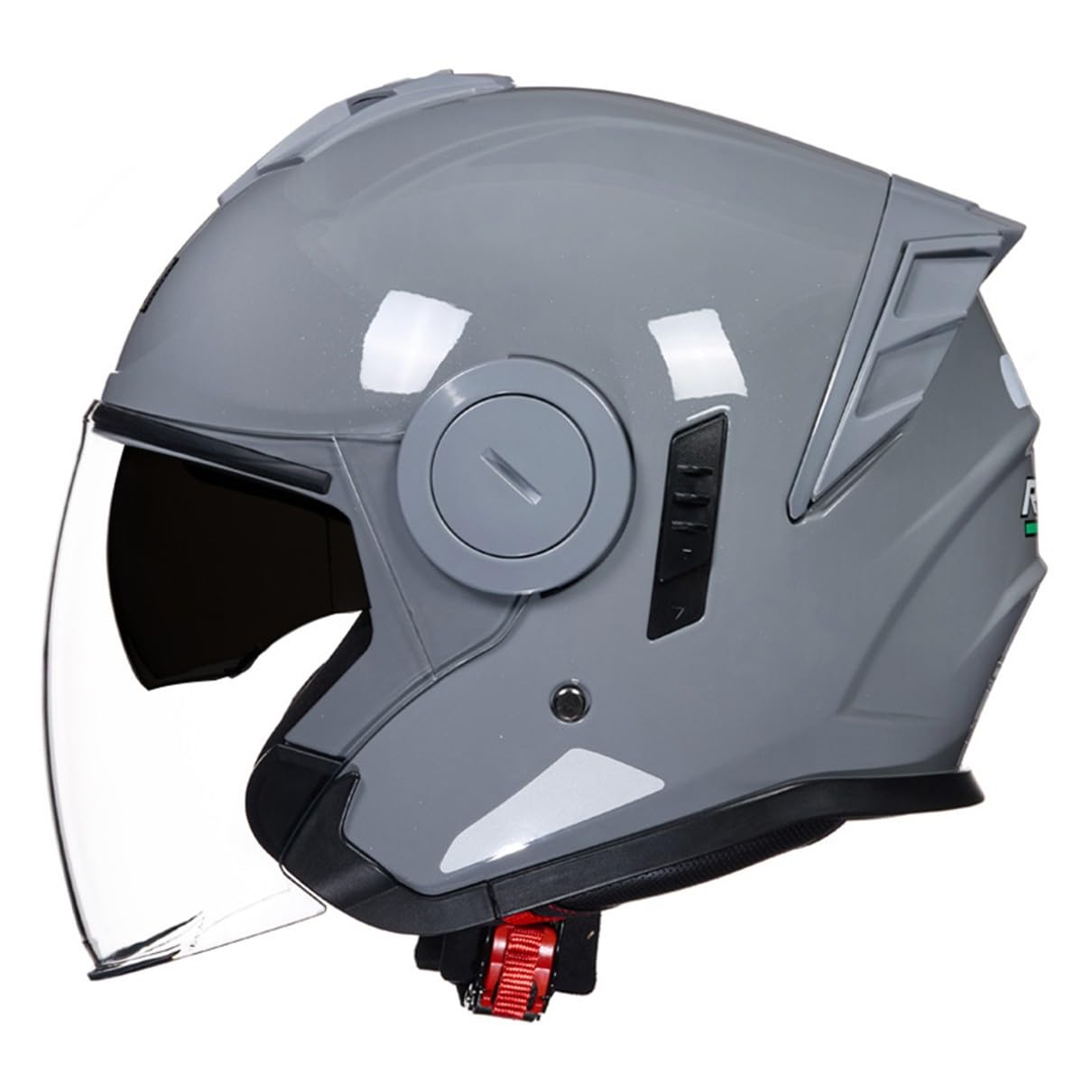 Halbschalenhelm Motorradhelm Mit DOTECE Zugelassen Brain-Cap Halbschale Jet-Helm Roller-Helm Scooter-Helm Mit Built-In Visier Offenem Helm Retro Motorrad Halbhelm 22,XXL:63-64CM von HaiBing