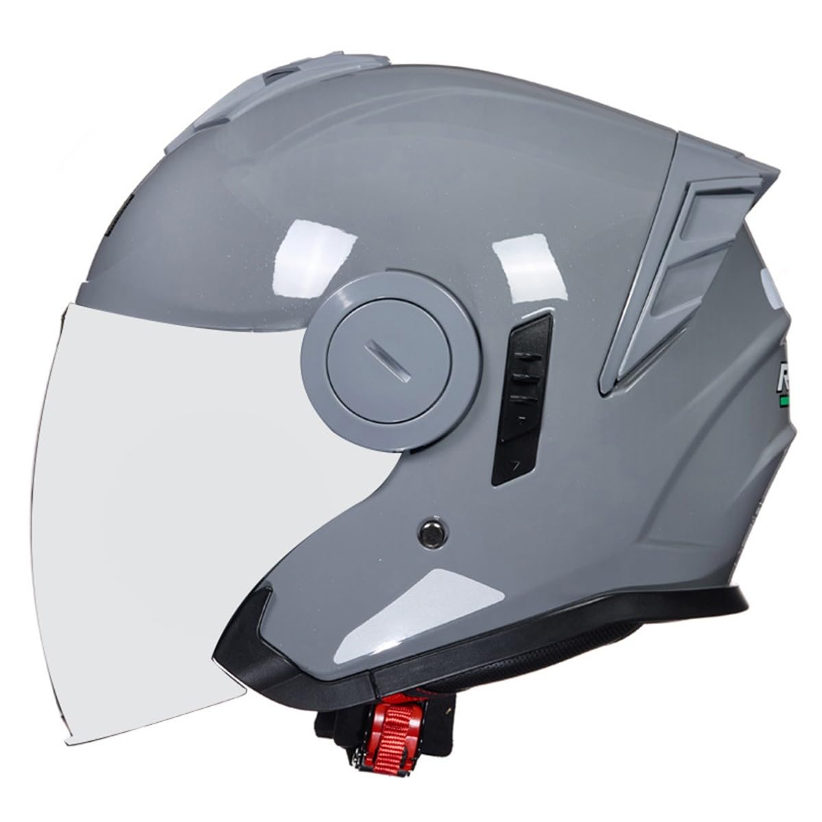 Halbschalenhelm Motorradhelm Mit DOTECE Zugelassen Brain-Cap Halbschale Jet-Helm Roller-Helm Scooter-Helm Mit Built-In Visier Offenem Helm Retro Motorrad Halbhelm 24,XL:61-62CM von HaiBing