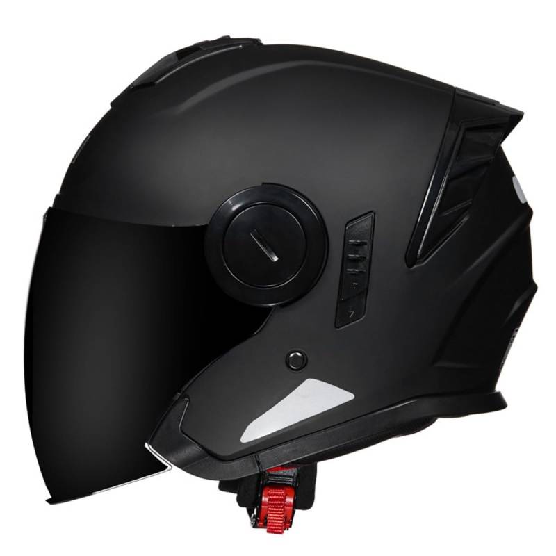 Halbschalenhelm Motorradhelm Mit DOTECE Zugelassen Brain-Cap Halbschale Jet-Helm Roller-Helm Scooter-Helm Mit Built-In Visier Offenem Helm Retro Motorrad Halbhelm 8,XXL:63-64CM von HaiBing