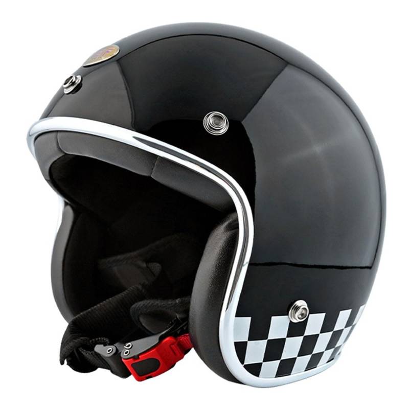 Halbschalenhelm Motorradhelm Mit ECEDOT Zulassungiber Brain-Cap Halbschale Jet-Helm Roller-Helm Scooter-Helm Retro Motorrad Halbhelm Für Cruiser Chopper Biker Moped 3,M:57-58CM von HaiBing