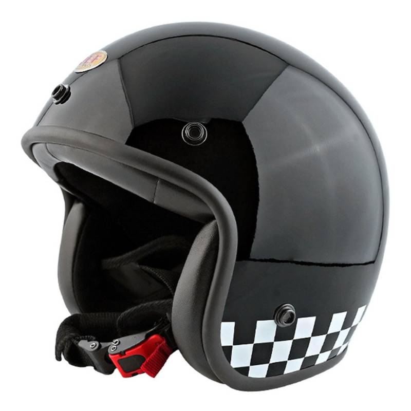 Halbschalenhelm Motorradhelm Mit ECEDOT Zulassungiber Brain-Cap Halbschale Jet-Helm Roller-Helm Scooter-Helm Retro Motorrad Halbhelm Für Cruiser Chopper Biker Moped 4,M:57-58CM von HaiBing
