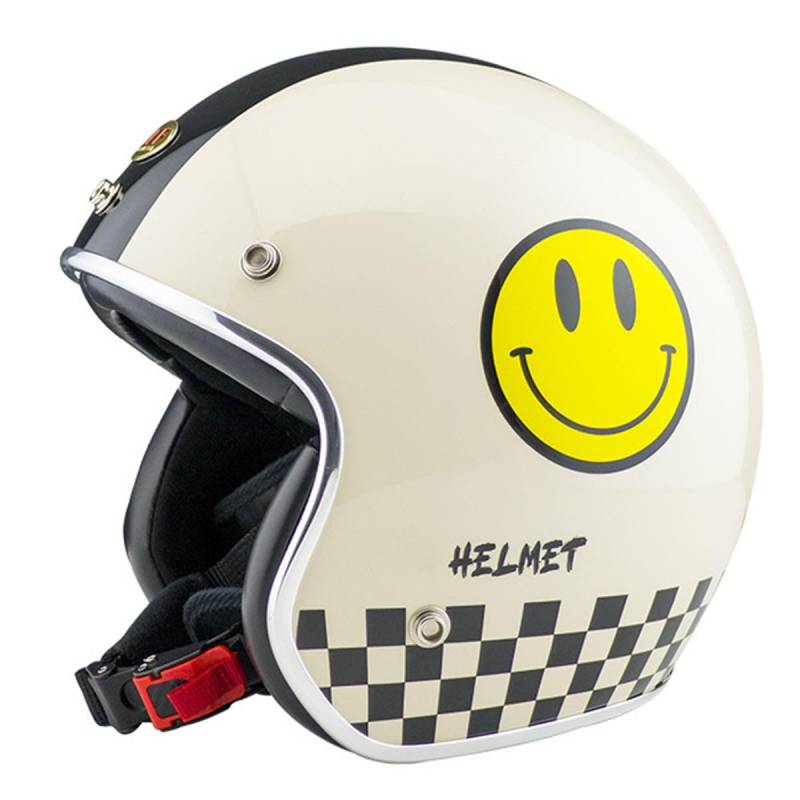 Halbschalenhelm Motorradhelm Mit ECEDOT Zulassungiber Brain-Cap Halbschale Jet-Helm Roller-Helm Scooter-Helm Retro Motorrad Halbhelm Für Cruiser Chopper Biker Moped 5,S:55-56CM von HaiBing
