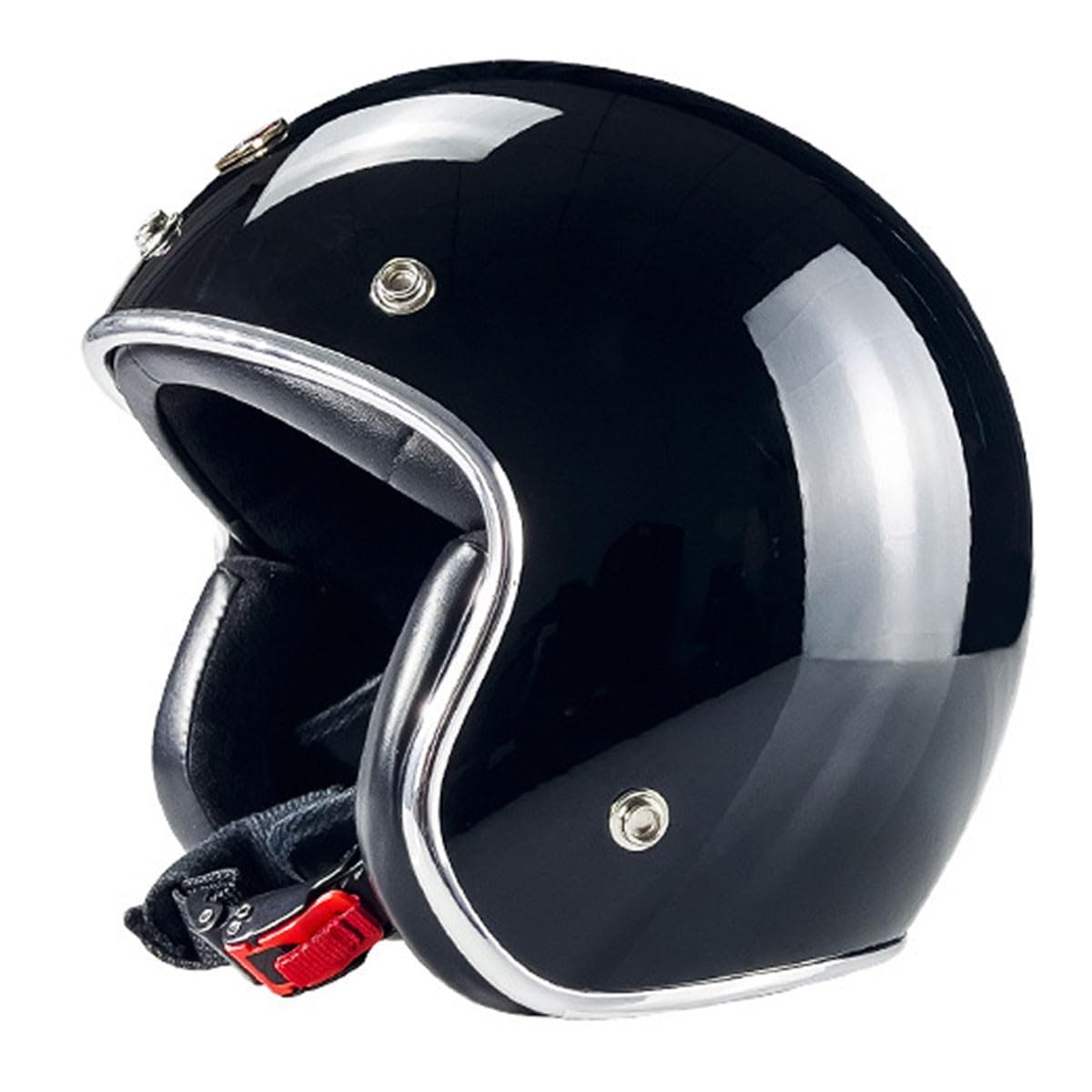 Halbschalenhelm Motorradhelm Mit ECEDOT Zulassungiber Brain-Cap Halbschale Jet-Helm Roller-Helm Scooter-Helm Retro Motorrad Halbhelm Für Cruiser Chopper Biker Moped 9,S:55-56CM von HaiBing