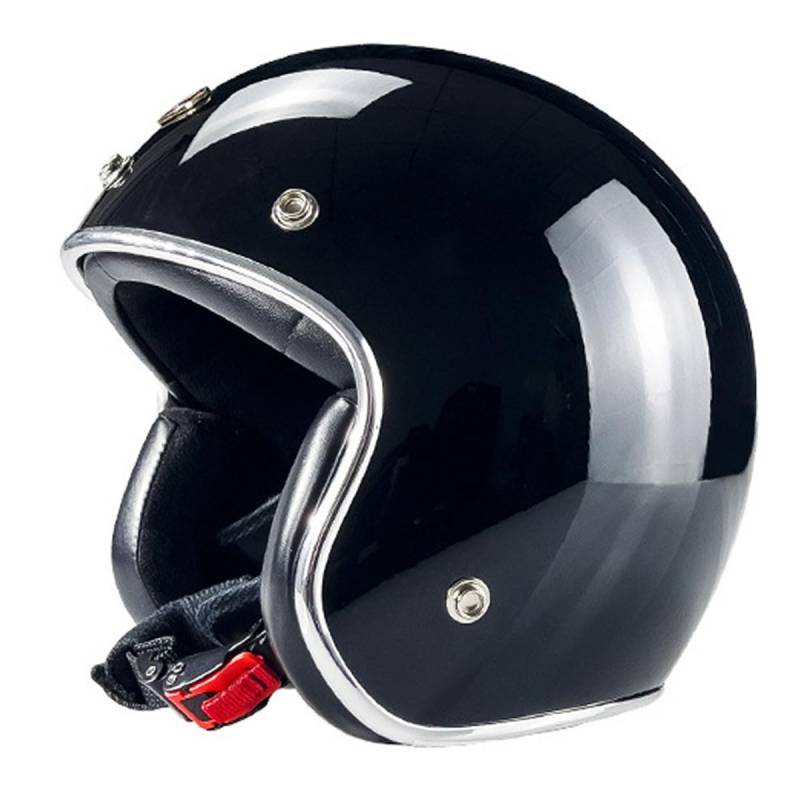Halbschalenhelm Motorradhelm Mit ECEDOT Zulassungiber Brain-Cap Halbschale Jet-Helm Roller-Helm Scooter-Helm Retro Motorrad Halbhelm Für Cruiser Chopper Biker Moped 9,S:55-56CM von HaiBing