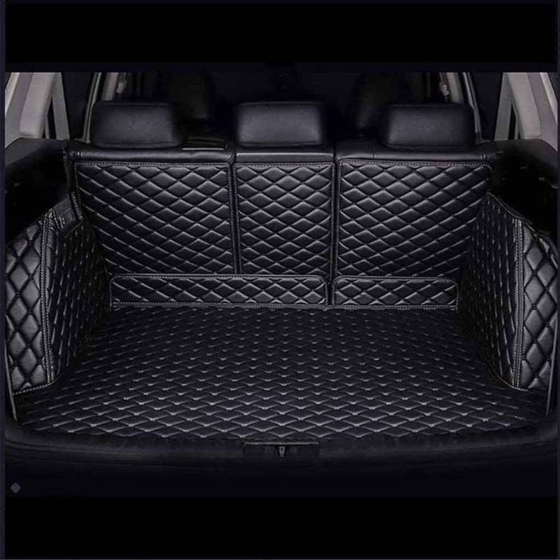 Leder Auto Kofferraummatte wasserdichte Teppich Kofferraum Schutzmatte Nicht Leicht zu Rutschen, für Peugeot 2008 2020- Auto Zubehör, B Black von HaiZer