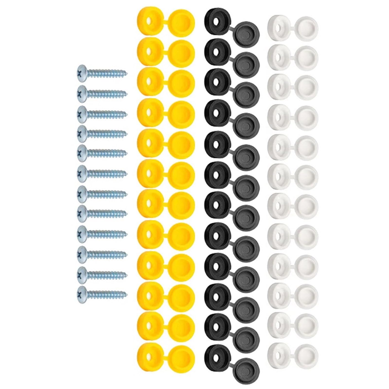 Haiki 48pcs Auto Nummernschildschrauben & Kappenbefestigungskits Mit Angesauten Designs In Schwarzem Weißgelb Für Jedes Fahrzeug Haiki 48pcs Auto Nummernschildschrauben & Kappenbefestigungskits Mit Angesauten Designs In Schwarzem Weißgelb Für Jedes Fahrzeug von Haiki