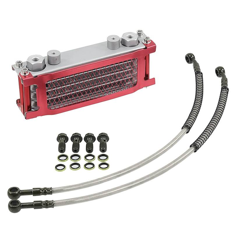 Haiki Motocross Aluminium Ölkühlkühlersystem Motorradölkühler Kühler Für 50-140ccm Dirt Kühlerkit von Haiki