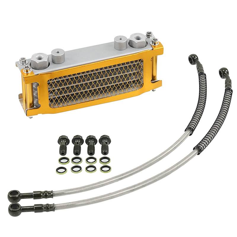 Haiki Motocross Aluminium Ölkühlkühlersystem Motorradölkühler Kühler Für 50-140ccm Dirt Kühlerkit von Haiki
