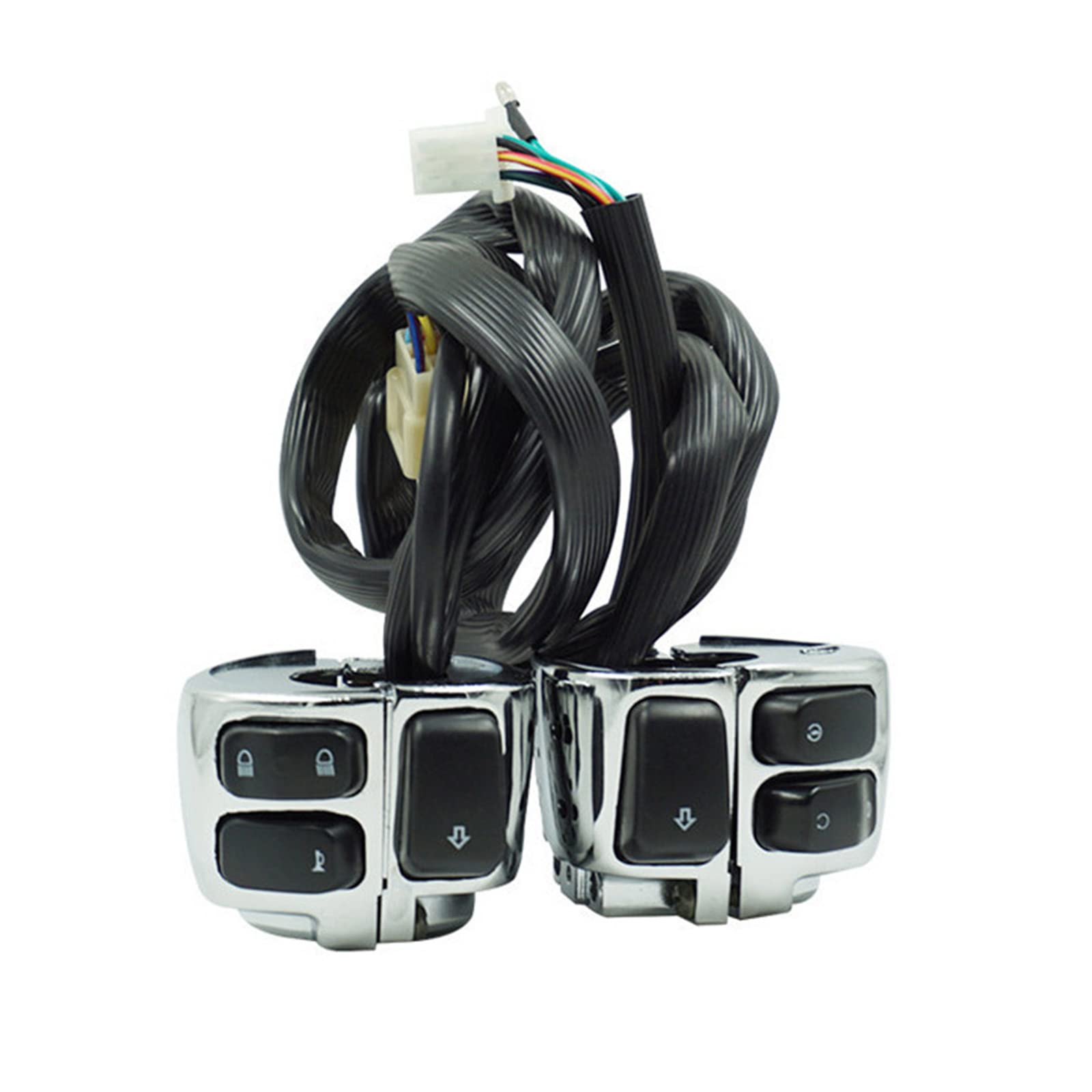 Verbesserter Motorrad-Lenker, 25 mm, Handsteuerung für Hupe, Drehung, Zündung, Fern- und Abblendlicht Verbesserter Motorrad-Lenker, 25 mm, Handsteuerung für Hupe, Drehung, Zündung, Fern- und Abblendlicht von Haiki