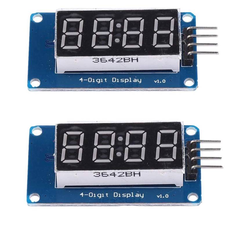 Hailege 2pcs 0.36" 4-Digit Tube LED Segment Display Module Red Common Anode TM1637 Drive Chip Tube Clock Display UNO R3 von Hailege