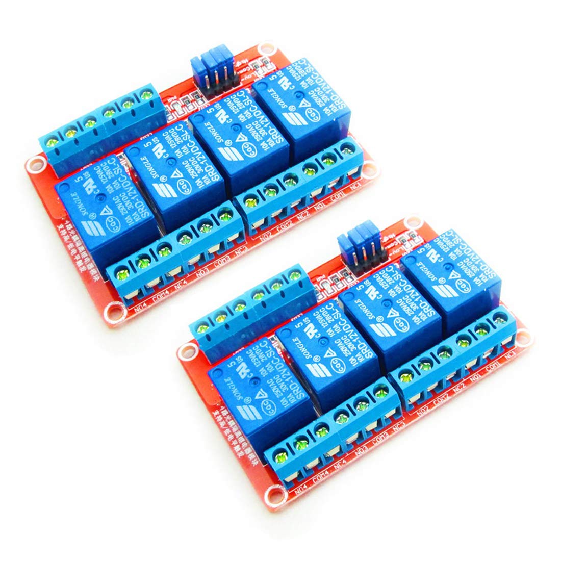 Hailege 2pcs 12V 4 Kanal Relaismodul mit OPTO-isolierter Unterstützung High- und Low-Level-Trigger Hailege 2pcs 12V 4 Kanal Relaismodul mit OPTO-isolierter Unterstützung High- und Low-Level-Trigger von Hailege