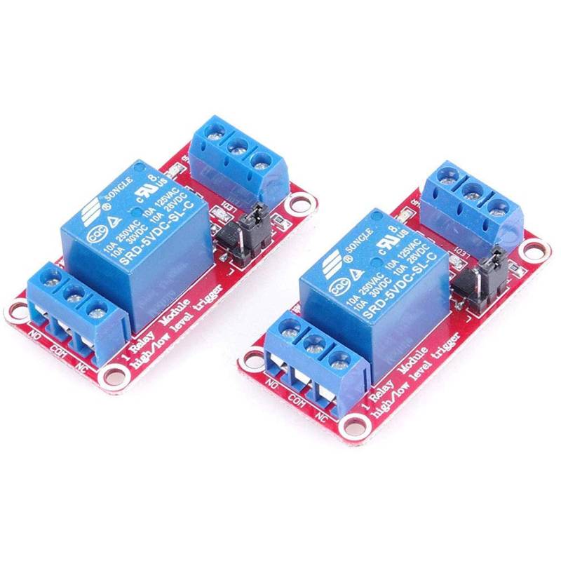Hailege 2pcs 5V Einkanal Relaismodul Relaisschalter mit OPTO-Isolierung High Low Level Trigger von Hailege