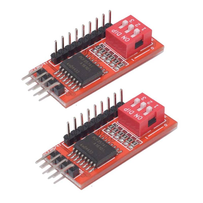 Hailege 2pcs PCF8574T IO Erweiterungsmodul I/O Expansion Shield IIC I2C W/DIP Swith Support Cascading Extended Adpater von Hailege