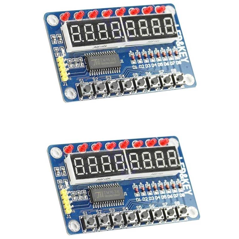 Hailege 2pcs TM1638 8 Bit Digital LED Tube Display Modul mit 8 LEDs 8 Tasten Tasten für AVR ARM von Hailege