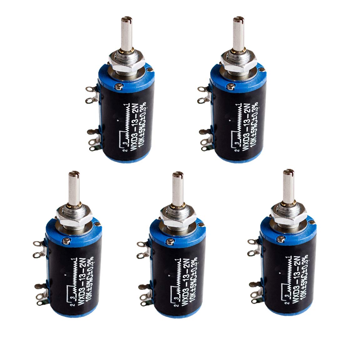 Hailege 5pcs WXD3-13-2W 10K Ohm Multi-Turn Drahtpotentiometer 10K Ohm Hailege 5pcs WXD3-13-2W 10K Ohm Multi-Turn Drahtpotentiometer 10K Ohm von Hailege