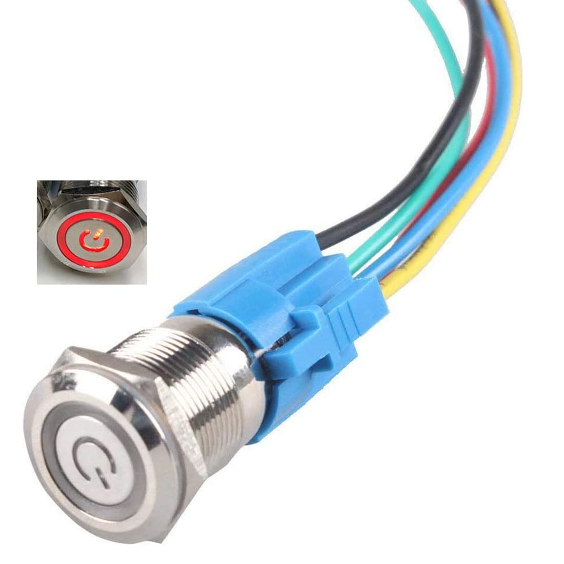 Hailege Verriegelung Druckknopfschalter 16MM 12V-24V 5A 1NO1NC Fester selbstsichernder Netzschalter Edelstahl Metall Angel Eye LED Lichtschlüssel mit Steckerdraht Hailege Verriegelung Druckknopfschalter 16MM 12V-24V 5A 1NO1NC Fester selbstsichernder Netzschalter Edelstahl Metall Angel Eye LED Lichtschlüssel mit Steckerdraht von Hailege