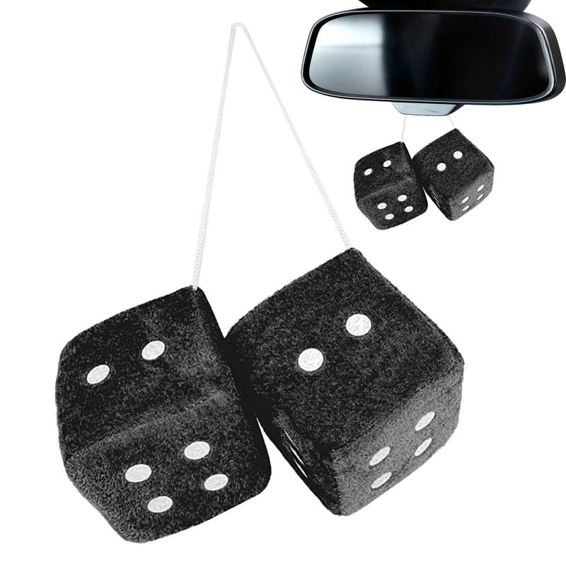 Plüschwürfel Ein Paar Fuzzy Plüsch Würfel Hängende Auto Flauschige Würfel 7cm Pelzwürfel Für Autospiegel Fuzzy Plüsch Würfel Auto Zubehör Zum Aufhängen von Hailerio