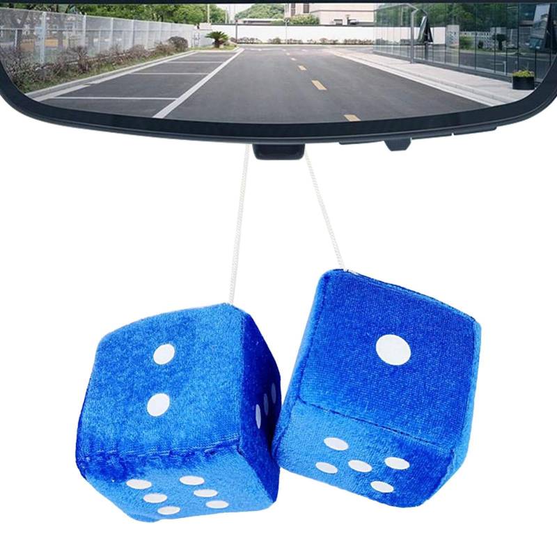 Plüschwürfel Ein Paar Fuzzy Plüsch Würfel Hängende Auto Flauschige Würfel 7cm Pelzwürfel Für Autospiegel Fuzzy Plüsch Würfel Auto Zubehör Zum Aufhängen von Hailerio