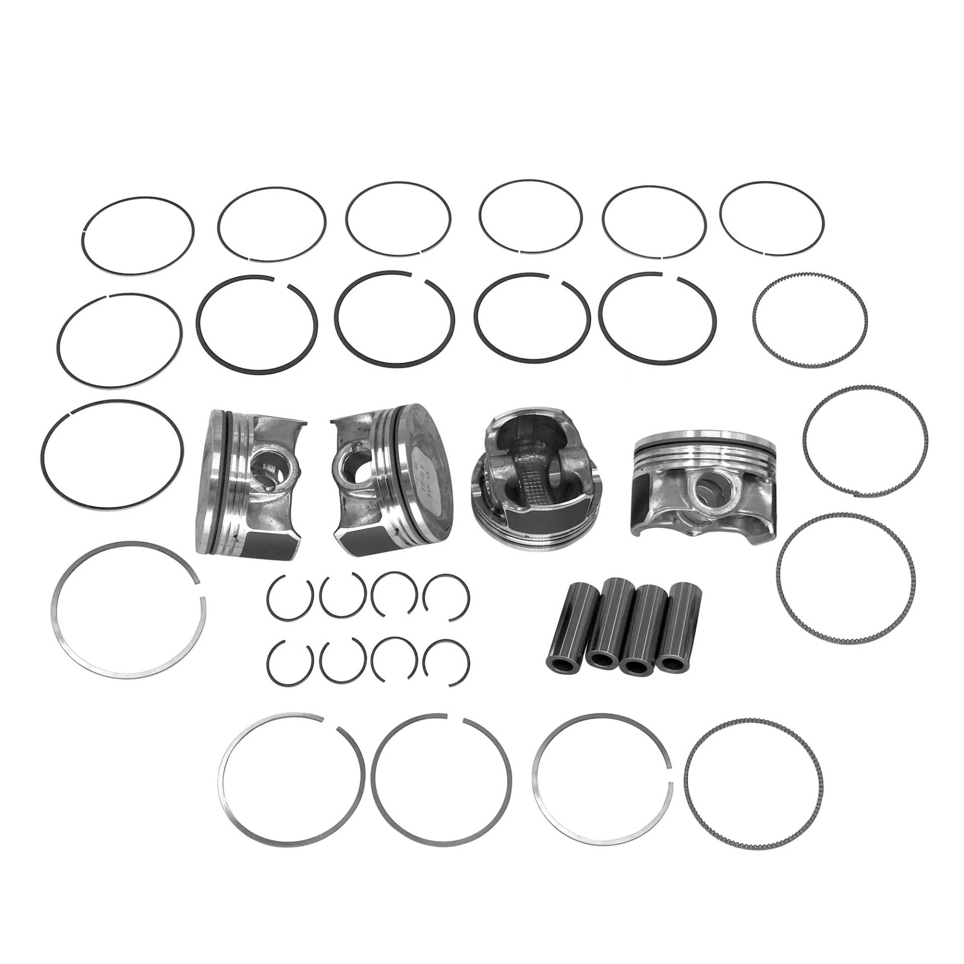 Hajus 1011004 4x Kolben Zylindersatz Zylinder Zylinderkopf Kolbenringe Bolzen 82,51 mm Ø 21mm kompatibel mit Audi A3 A4 A5 A6 VW Passat Golf V VI 2.0 TSI FSI 06H107065AB von Hajus Autoteile Germany