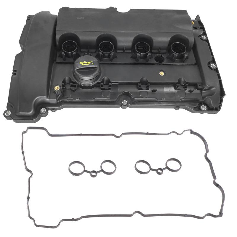 Hajus 1031018 Ventildeckel Zylinderkopfhaube Kipphebelventildeckel + Öleinfülldeckel Ventildeckeldichtung für Citroën C4 DS3 Peugeot 207 308 508 3008 1.6 THP 16V von Hajus Autoteile Germany