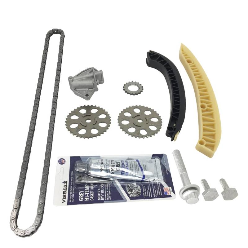 Hajus 1151314 Steuerkettensatz Steuerkette Zahnrad Kettenspanner Gleitschiene 03E198229A kompatibel mit Seat Cordoba 6L2 Ibiza III IV 6L1 6J5 6P1 Skoda Fabia I II 6Y2 6Y5 Roomster VW Polo 9A 9N 1.2 von Hajus Autoteile Germany