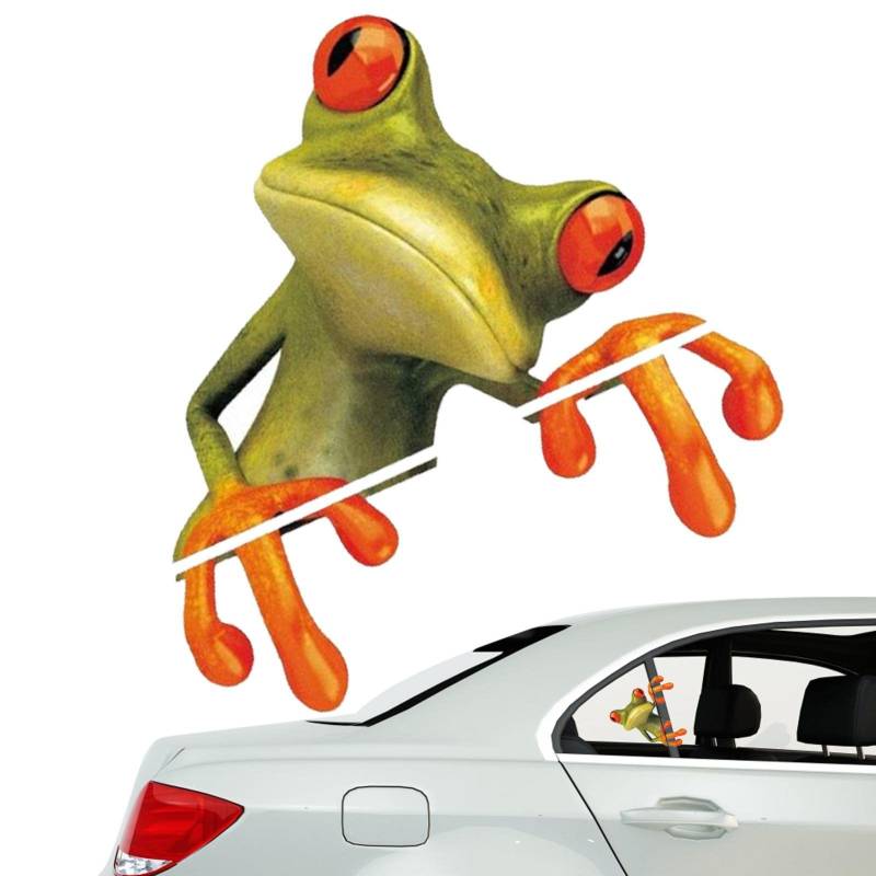 Lustige Autoaufkleber,3D wasserdichter legender Frosch-Auto-Windschutzscheiben-Aufkleber - Cartoon-Rückspiegel-Computer-Dekorationen, neuartige Tier-Aufkleber für SUV-LKW Halatua von Halatua