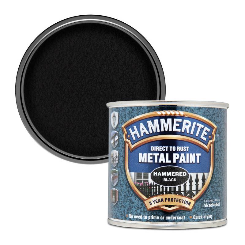 Hammerite HAM6720101, Metalllack, schwarz, 250 ml von Hammerite
