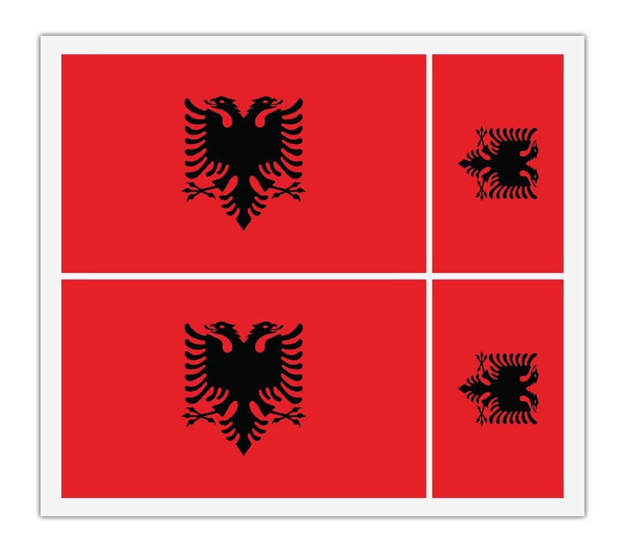4 x Albanische Albanien Flagge Vinyl Aufkleber für Auto Stoßstange Spiegel iPad Van Laptop von Handmade By Stukk