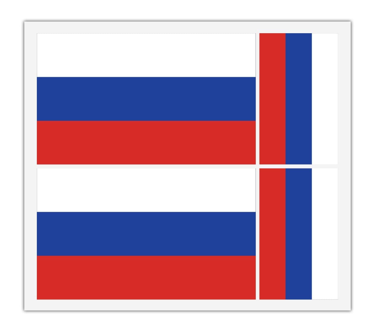 4 x Russische Flagge Vinyl Aufkleber für Auto-Stoßstangenspiegel, iPad Van Laptop von Handmade By Stukk