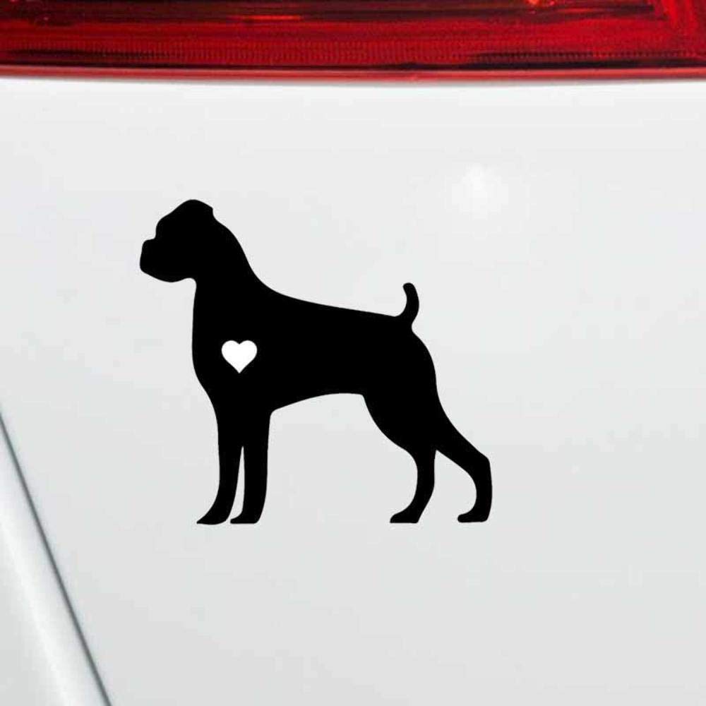 Handmade By Stukk Boxer-Hundewelpe-Liebes-Herz-Spaßstoßfänger-Fenster-Aufkleber 15,5 cm x 14.3cm - Schwarz Handmade By Stukk Boxer-Hundewelpe-Liebes-Herz-Spaßstoßfänger-Fenster-Aufkleber 15,5 cm x 14.3cm - Schwarz von Handmade By Stukk