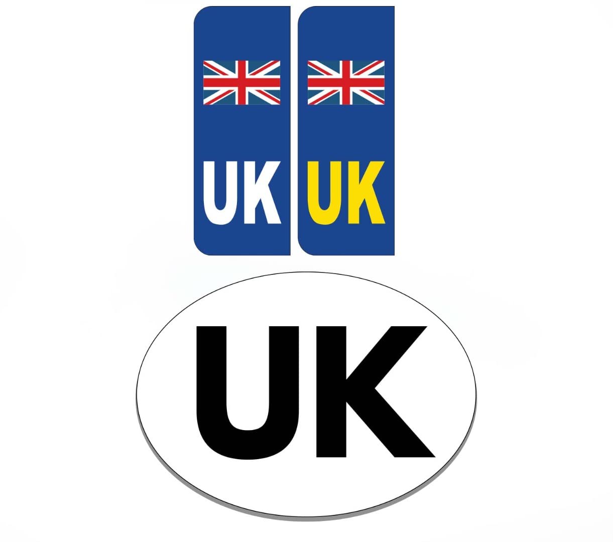 Handmade by Stukk 4 Stück 2 x ovale und 2 x selbstklebende Vinyl-Aufkleber mit UK-Flagge für Auto, LKW, Lieferwagen, Lkw, Lkw Handmade by Stukk 4 Stück 2 x ovale und 2 x selbstklebende Vinyl-Aufkleber mit UK-Flagge für Auto, LKW, Lieferwagen, Lkw, Lkw von Handmade By Stukk