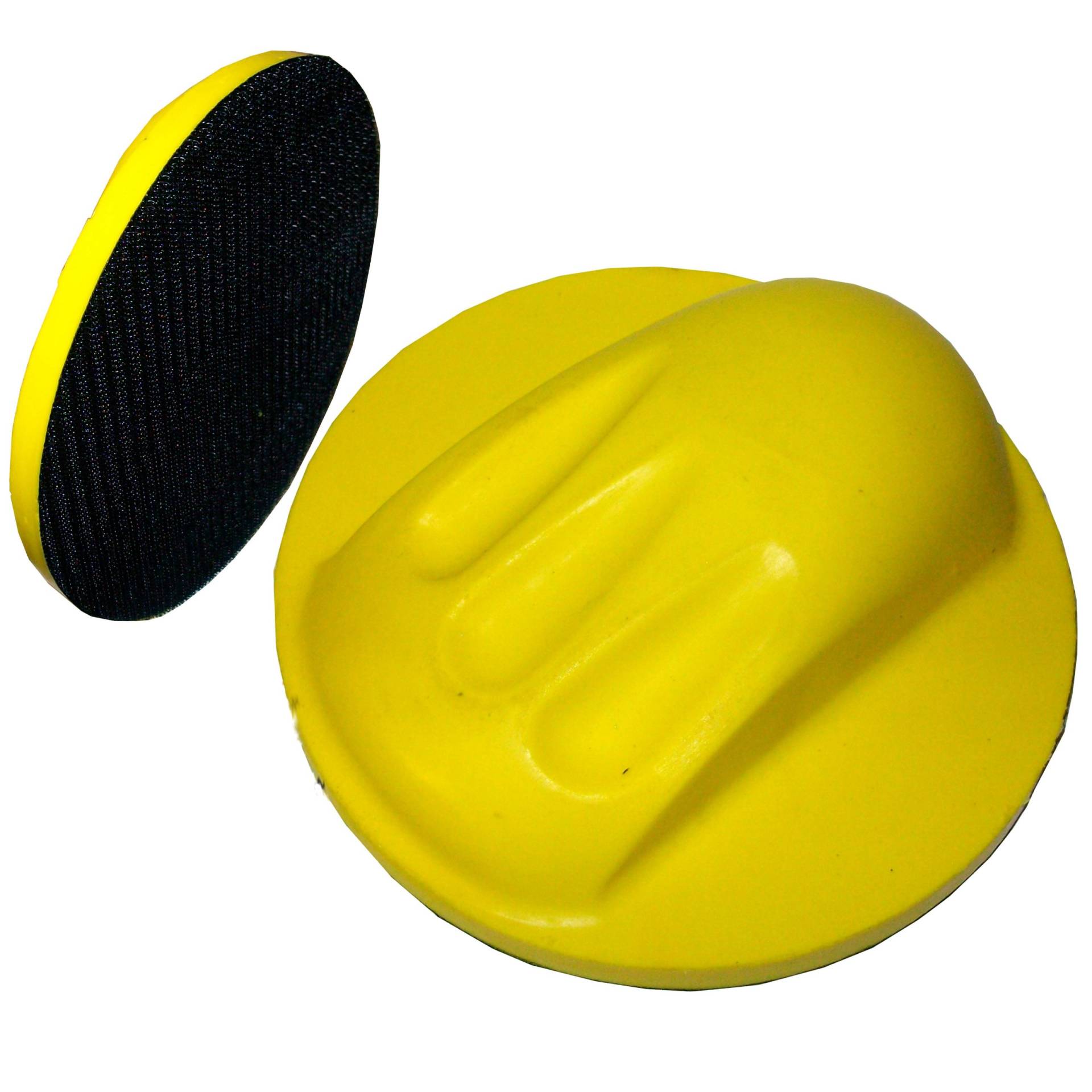 Handschleifer 1 150mm gelb rund Schleifklotz für Autolack Excenterschleifpapier von Handschleifer