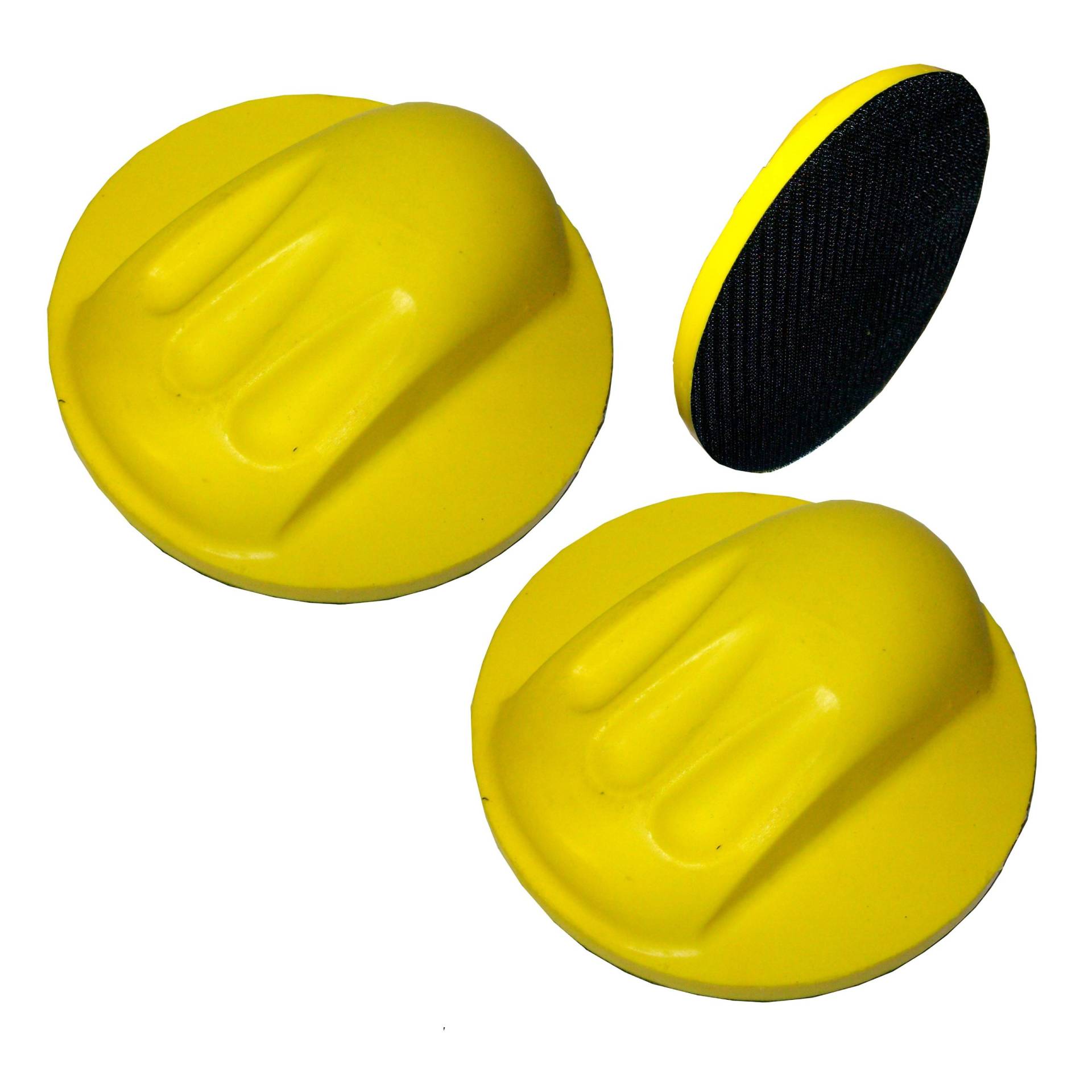 Handschleifer 2 150mm gelb rund Schleifklotz für Autolack Excenterschleifpapier von Handschleifer