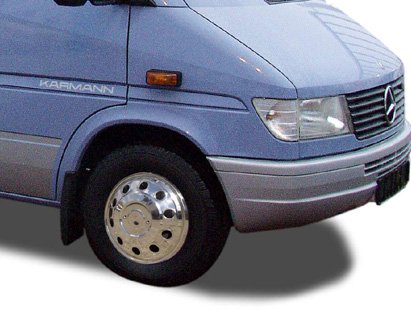 16 Zoll Radzierblenden Set 4 Stück + Ventilverlängerungen Edelstahl fahrzeugspezifisch für zwillingsbereifte Wohnmobile und Transporter~ von Hansen Styling Parts