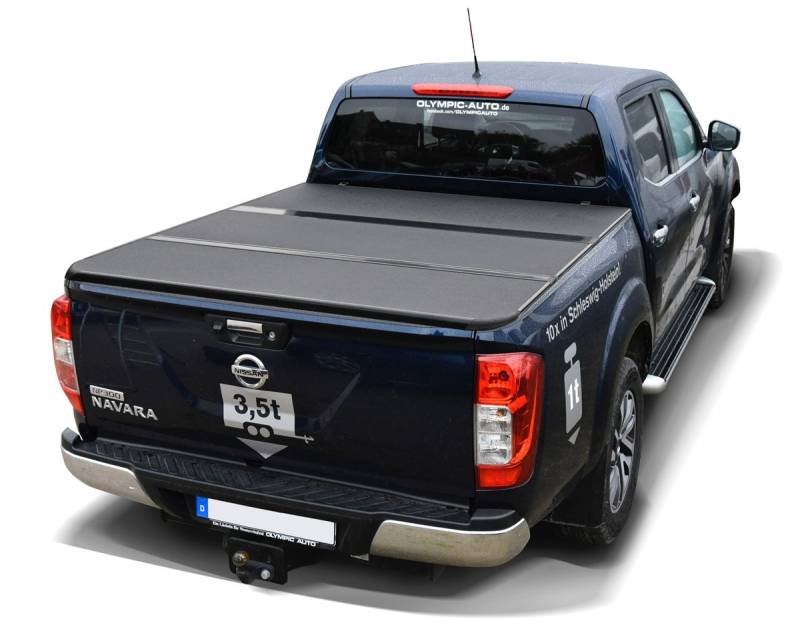 Hansen Styling Parts Laderaumabdeckung - 3-teilig klappbar - Aluminium schwarz pulverbeschichtet passend für Nissan Navara NP300 (D231) (2015-2021) von Hansen Styling Parts
