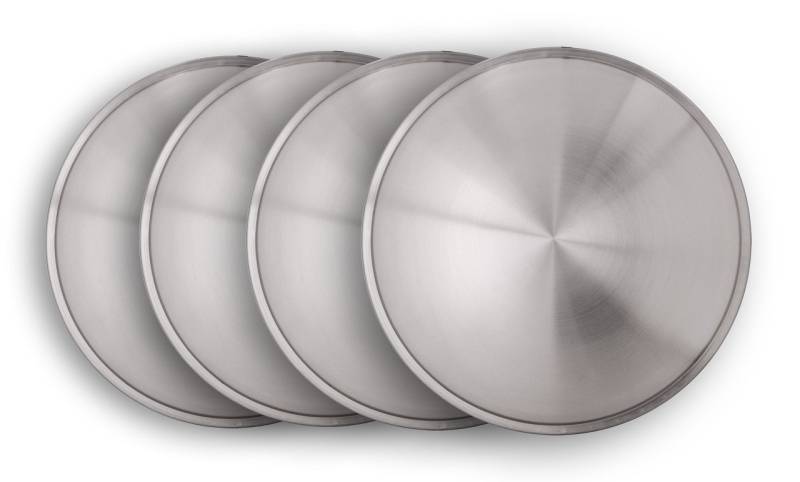 Universell passendes Radzierblendenset (4 Stück) 15 Zoll - Moon Caps für PKW, Oldtimer, Youngtimer (aus Edelstahl)~ von Hansen Styling Parts