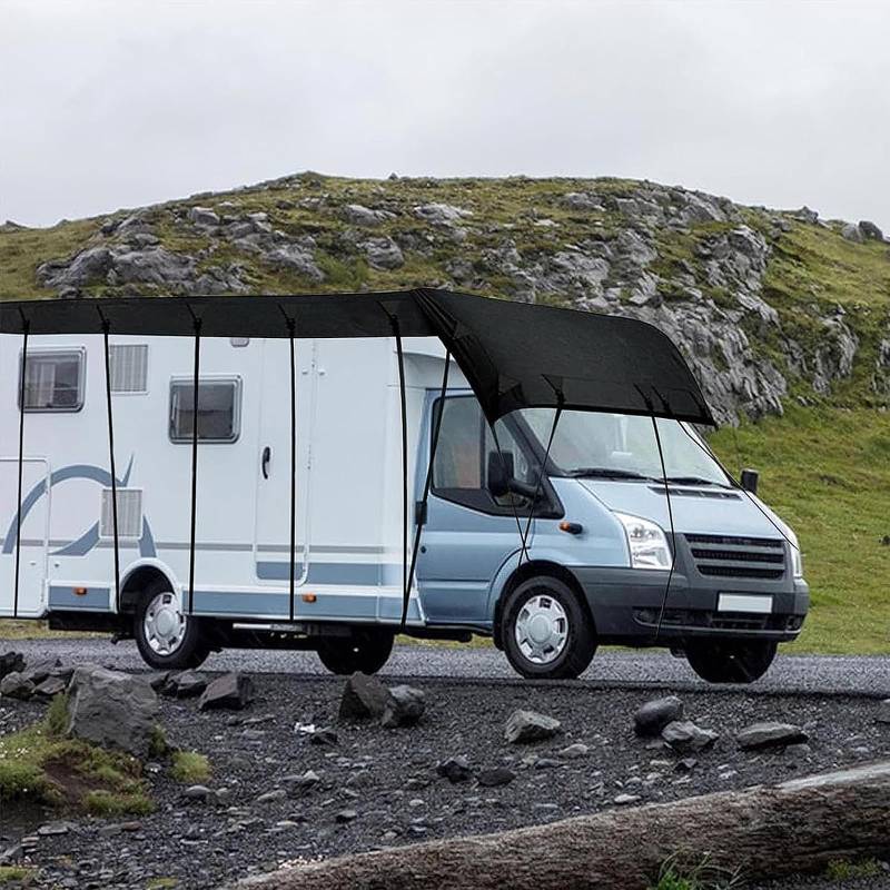 Hanured Wohnwagen Schutzhülle, Universal 210D Wohnwagen Abdeckung, Abdeckplane Wasserdicht Wohnmobilabdeckungen(7,5 x 3m) von Hanured