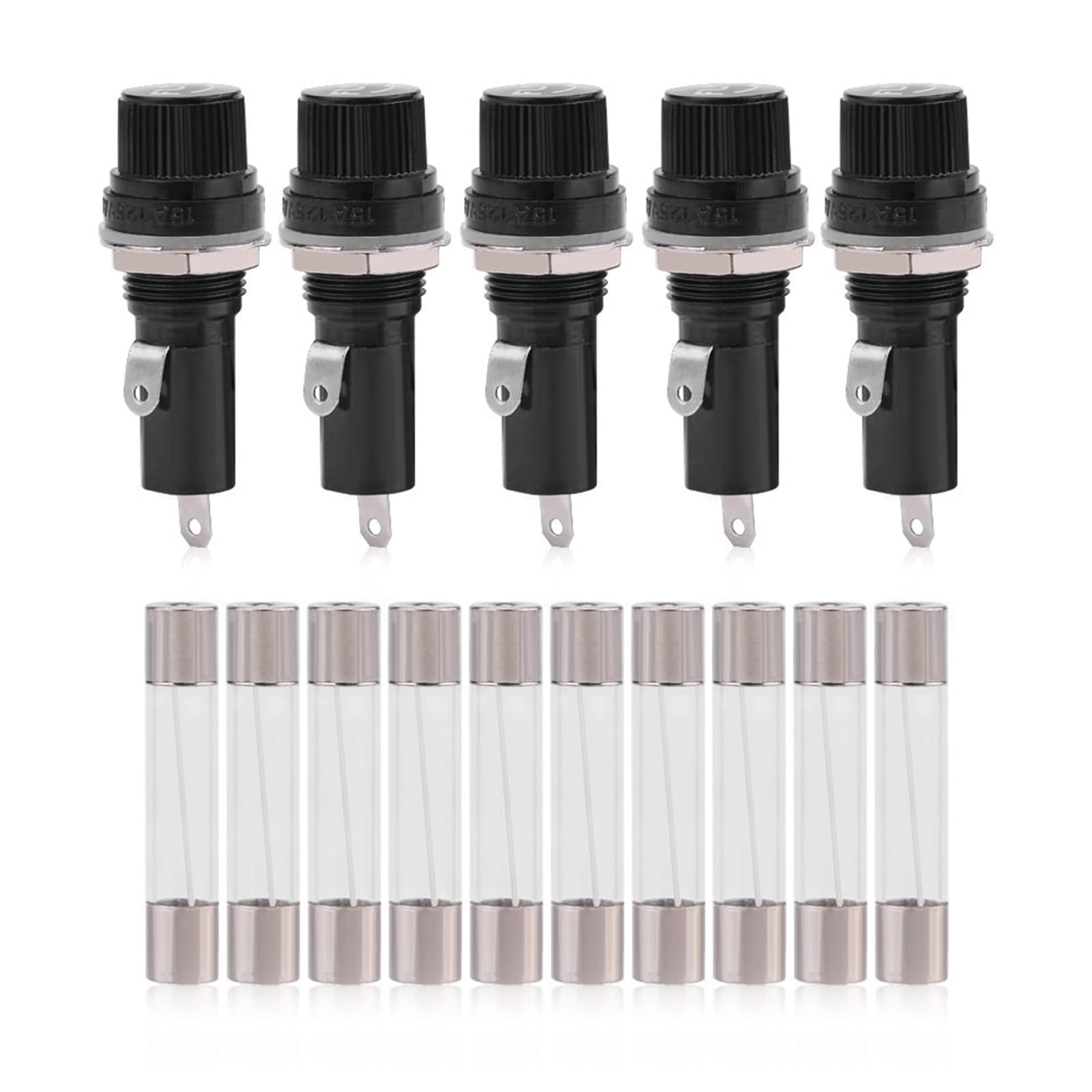 5 Stück Panel Mount Sicherung Halter, Elektrische Klemme Sicherung Halter für 6x30 Glas Sicherungen 5 Stück Panel Mount Sicherung Halter, Elektrische Klemme Sicherung Halter für 6x30 Glas Sicherungen von Haofy