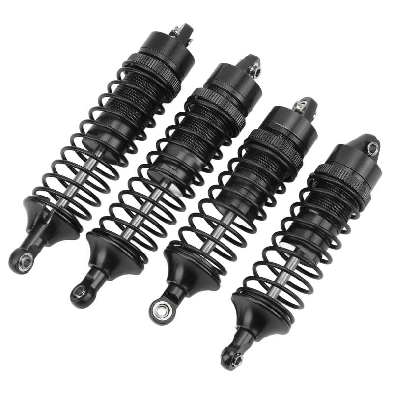 Aluminium Hochwertiger RC -Heck -Stoßdämpfer für Losi Lasernut U4 Hartnäckigkeit 1/10 Off Straßenautos, Verstellbare Höhenhänkerdämpfer, 4PCS Set (BLACK) von Haofy