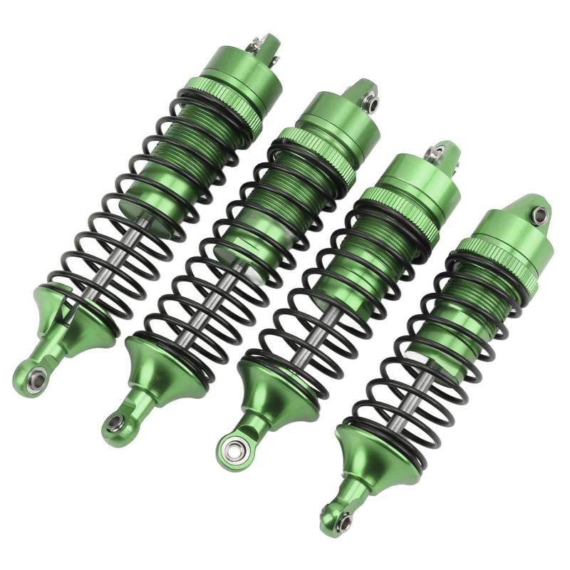 Aluminium Hochwertiger RC -Heck -Stoßdämpfer für Losi Lasernut U4 Hartnäckigkeit 1/10 Off Straßenautos, Verstellbare Höhenhänkerdämpfer, 4PCS Set (GREEN) von Haofy