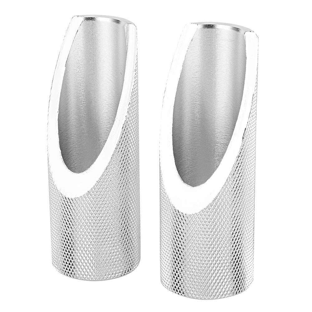 Aluminiumlegierung Motorrad-Fußfuß-Fußstützen-Pedale mit Gleitungsgekreuzter Textur für Hockus Schwarz Silber (SILVER) von Haofy