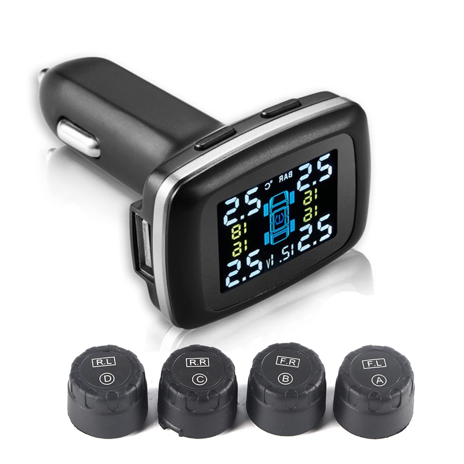 Auto TPMS Reifendruckkontrollsystem Zigarettenanzünder mit 4 Externen Sensoren Reifendruckkontrollsystem Auto TPMS Reifendruckkontrollsystem Zigarettenanzünder mit 4 Externen Sensoren Reifendruckkontrollsystem von Haofy