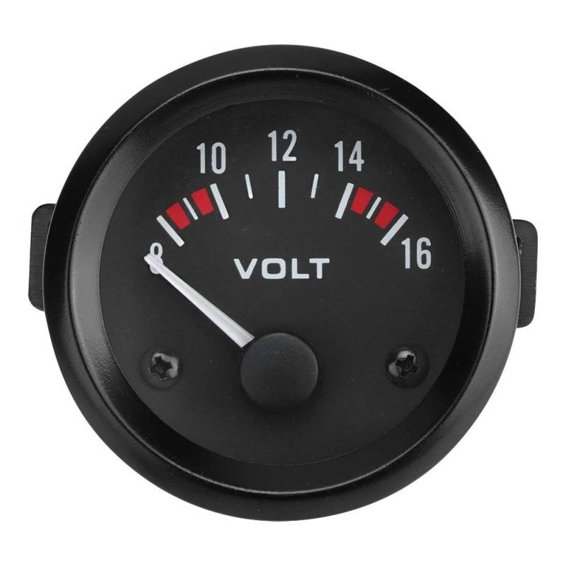 Auto Universal 12V Voltmeter 52mm/2in Voltmeter Gauge 8-16V BX100007, Kfz-Batterietest von Haofy