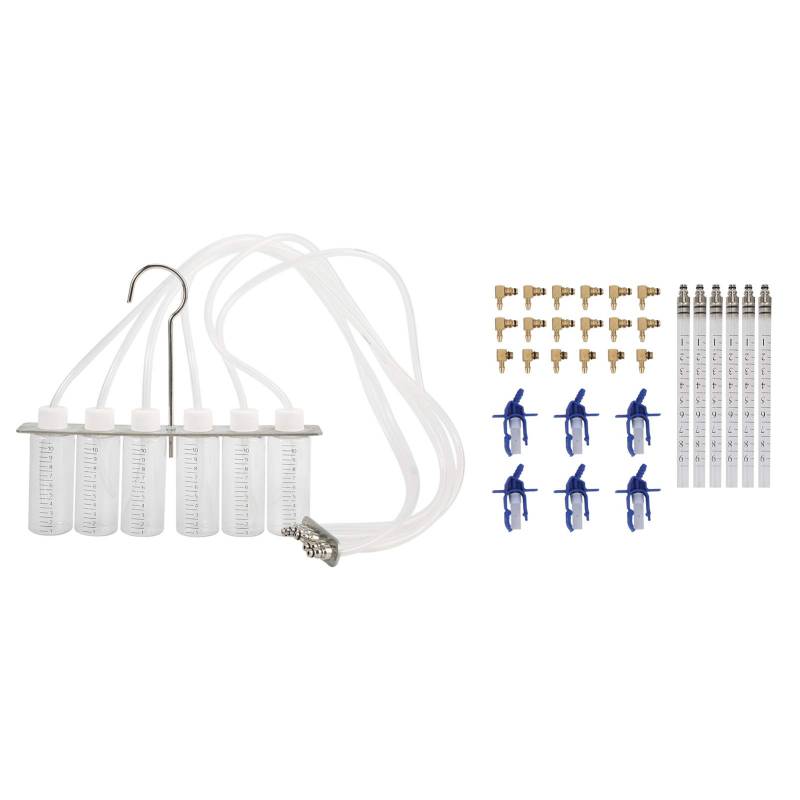 Common Rail -Injektor-Leck-Off-Testkit für 6-Zylindermotor mit ///-Adaptern, Edelstahl-Dieselströmungsmessgerät für Autokontraktionswerkzeuge von Haofy